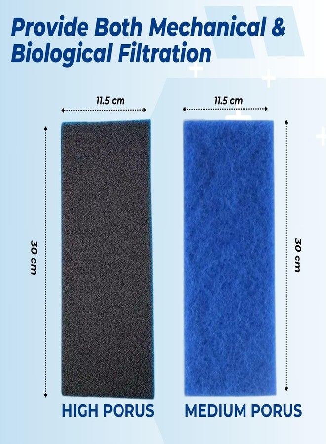 VAYINATO® 2 Pcs Blue+Black (30 * 11 * 2cm) Aquarium Biological Filter Sponge | Provide Both Mechanical & Biological Filtration | Durable & Reusable | Ideal for Fresh & Salt Water - Image 5